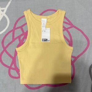 H&M Yellow High Neck Tank Top